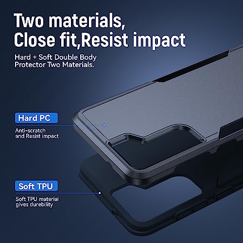 for Samsung Galaxy S21 Plus Case, with HD Screen Protector [Military Grade Drop Tested] Heavy-Duty Tough Rugged Shockproof Protective Case for Samsung S21 Plus, Blue - color: Blue