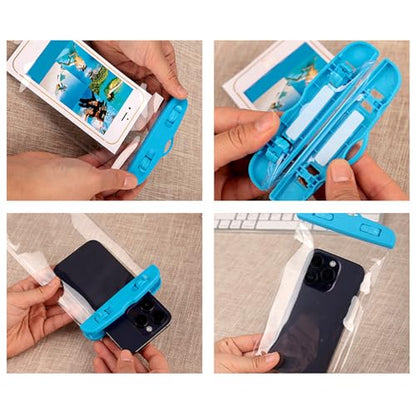 Cell Phone Waterproof Pouch Touchscreen Transparent Phone Bag | Water Play Cellphone Bag for Beach Cruise Vacation Running Camping Swimming Cycling Kayak Diving Travel - color: Blue