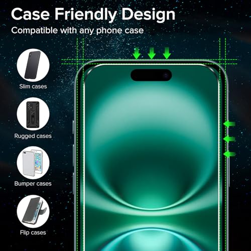 ivoler Screen Protector for iPhone 16 Plus 6.7" Tempered Glass 2-Pack - size: iPhone 16 Plus 6.7"
