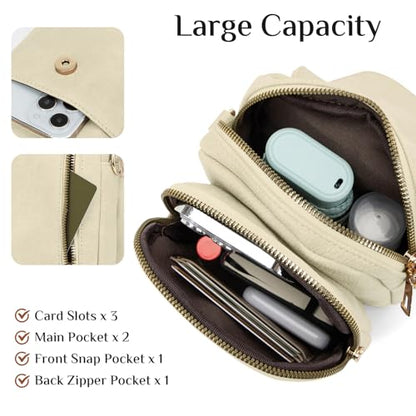 Fashion Small Crossbody Bags for Women Trendy Designer Cell Phone Purses | Adjustable Straps,with Card Holder,Detachable Wristlet Strap,small Cross Body Bag for Woman,Mini Bags,Travel Purse,Work,Gym - color: Beige
