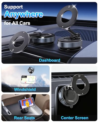 for MagSafe Car Mount, Vacuum Magnetic Car Phone Holder Stand for Your Car - color: Black 2