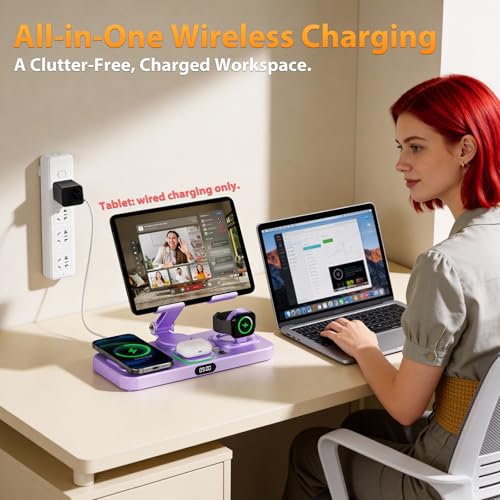 Wireless Charging Station for Apple Devices, Only for Apple Watch Charging - color: Purple