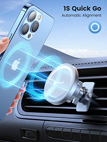 VICSEED for MagSafe Car Mount [Upgraded Strongest Magnet Power] Magnetic Phone Holder for Car Vent 360 Adjustable Magnetic Car Phone Holder Mount for iPhone 16 Pro Max 15 14 13 12 Plus Mini - color: White