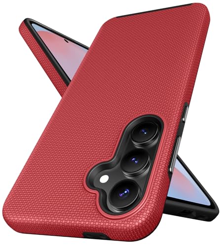 SSLOTSCASE for Samsung Galaxy S24 FE Case, Red | [Raised Edges Protect Camera] Lightweight Sturdy Dual Layer Anti-Scratch Protective Case Cover for Galaxy S24 FE 5G 2024 - color: Red, size: S24 FE