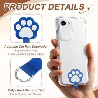 uxcell Phone Tether Tab Universal Cat Paw Phone Lanyard Case Patch Phone - color: Blue