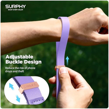 SURPHY Phone Wrist Strap, Keychain Wristlet, Wrist Lanyard with Tether Tab - color: Purple