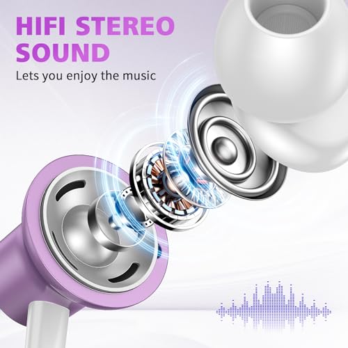 USB C Earbuds for iPhone 18 Pro Max Duo 17 Air 16 15 Plus/iPad, Purple - color: Purple