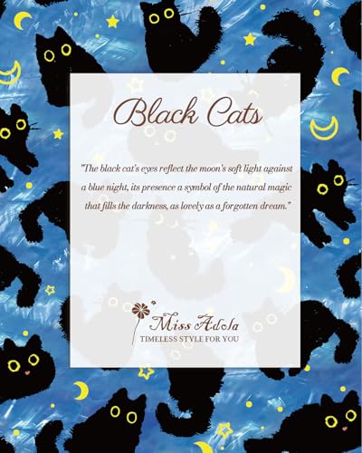 Miss Adola RFID Cell Phone Purse Crossbody Bag for Women | RFID Blocking, Card Slots, Dual Straps, Leather Phone Wallet, Magnetic Buckle, Smooth Zipper, Crossbody Purse for Daily Use - color: Blue Moon Cat
