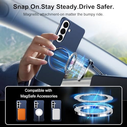 Frameless Slim Case for Samsung Galaxy S26 Plus, Silky Touch, Hard PC Matte Back, Exposed Sides Compatible with Mag-Safe, Anti-Scratch Shockproof Protective Cover for Samsung S26 Plus 5G (Blue) - color: Blue