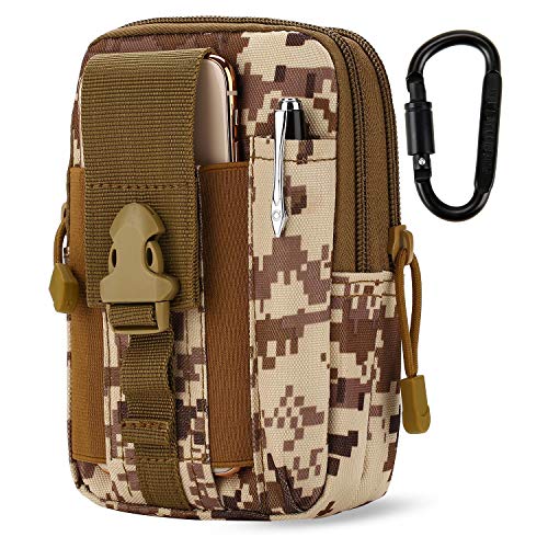 Tactical Waist Pouch EDC Molle Waist Bag Belt Phone Pouch Holster Purse Carrying Pouch for Smartphone, Tools - color: Desert digital