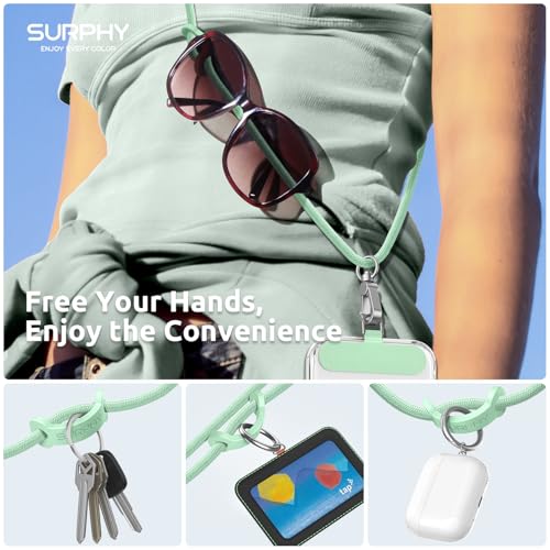 SURPHY Phone Lanyard Crossbody, Phone Strap Crossbody with 2 Tether Tabs - color: Green