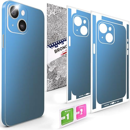 2Pcs Skin Wrap Compatible for iPhone 14 – Slim Decal Vinyl Protective Film for Sides & Back – Sleek Fit, Premium Look – Compatible with All iPhone 14 Cases - Metallic Midnight Blue - color: Metallic Midnight Blue