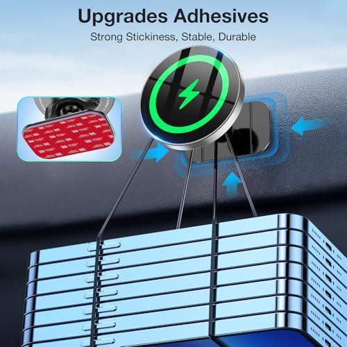 Coolpow Magsafe Car Mount Charger, Magnetic Wireless Car Charger for iPhone - color: Gray