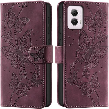Case Wallet for Motorola Moto G Power 5G 2024, Burgundy | RFID Blocking, 3 Card Holder Stand, Shockproof TPU Shell, PU Leather Magnetic Closure, 6.7-inch - color: Burgundy