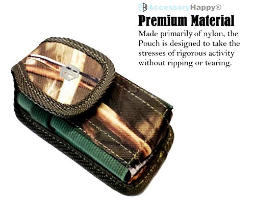 Military Grade Cell Phone Case, Camo Rugged Pouch Holster Nylon Metal Flip Phone Belt Case Fits Kyocera Cadence S2720, DuraXTP, DuraXV LTE, DuraXV Plus, DuraXE, Most Large FLIP Phones & Insulin Pumps - color: Vertical Flip Phone Camo Large