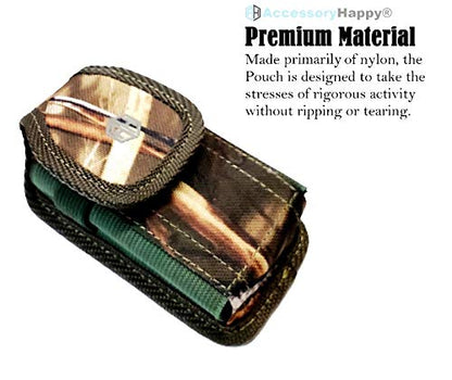Military Grade Cell Phone Case, Camo Rugged Pouch Holster Nylon Metal Flip Phone Belt Case Fits Kyocera Cadence S2720, DuraXTP, DuraXV LTE, DuraXV Plus, DuraXE, Most Large FLIP Phones & Insulin Pumps - color: Vertical Flip Phone Camo Large