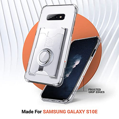 Shields Up for Samsung Galaxy S10E Case with Card Holder Stand, Clear - color: Clear, size: Galaxy S10E