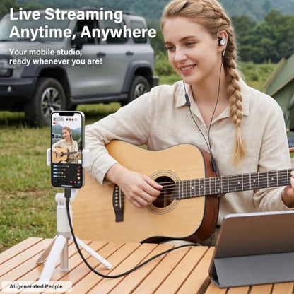 Online Karaoke Headset w/Mic & Voice Changer Sound Effects for TikTok Live - color: In-Ear (Black)