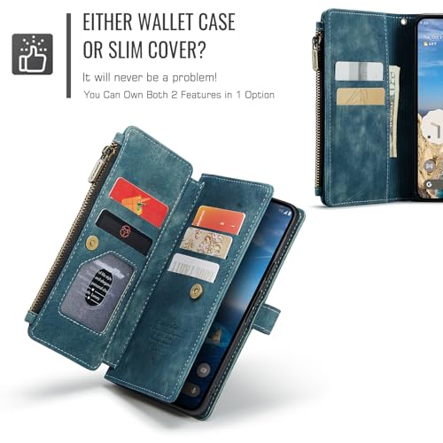 Google Pixel 10/Pixel 10 Pro 5G Wallet Case with Card Holder,Blue - color: Blue, size: Pixel 10/10 Pro 6.3 Inch