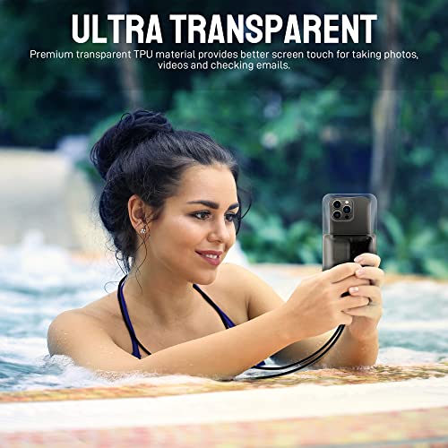 Universal Waterproof Phone Pouch [Double Space] IPX8 Dry Bag with Lanyard for iPhone 16 15 14 13 12 Pro Max XS XR X Galaxy S25 S24 S23 Ultra, Fit All Phones Up to 8'', Gray - color: Gray