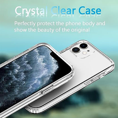 TENOC Phone Case Compatible with iPhone 11, Clear Case Anti-Yellowing Protective Bumper Hard Back Cover for 6.1 Inch - color: Clear Anti-Yellowing, size: iPhone 11