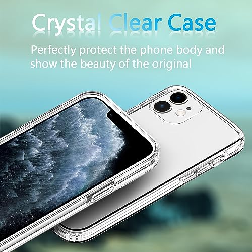 TENOC Phone Case Compatible with iPhone 11, Clear Case Anti-Yellowing Protective Bumper Hard Back Cover for 6.1 Inch - color: Clear Anti-Yellowing, size: iPhone 11