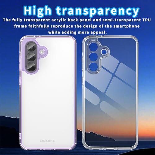 for Samsung Galaxy A36 5G TPU Phone Case (Transparent Purple) | Transparent TPU Smartphone Case, Anti-Fingerprint, Shockproof, Ultra-Thin Durable Protective Cover for Samsung Galaxy A36 - color: Translucent purple