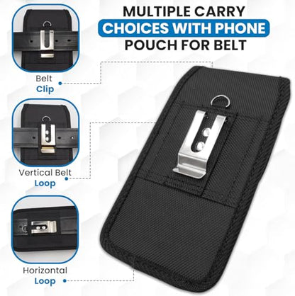 Wireless City Nylon Vertical Phone Holster Galaxy S25/S24/S23/S22/S21/S20/S10/S9+/S8+, Strong Velcro Nylon Holster, Carrying Pouch for Men & Women - Fit with Case On (Black) - color: NV-Black, size: Samsung (S10 to S25)