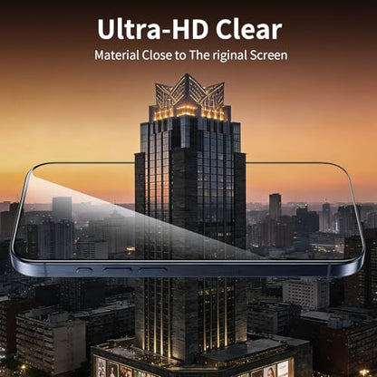 2 Pack for iPhone 15 Pro Max Screen Protector, 9H+ Hardness Tempered Glass Full Edge Coverage, Military-Grade Shatter Protection, HD Clear & Sensitive Touch, Easy Installation - size: for iPhone 15 Pro Max