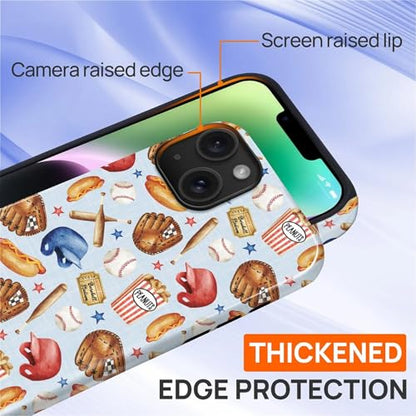 Case for iPhone 13 iPhone 14, Shockproof Hybrid Protective Phone Case, Dual-Layer Drop Protection Anti-Scratch, Baseball Fun - color: Baseball Fun, size: iPhone 13 / 14