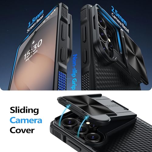Magnetic for Samsung Galaxy S26 Ultra Case-Black | [Slide Camera Cover][Kickstand][Compatible with MagSafe] Military Drop Protection Phone Case for Galaxy S26 Ultra - color: Black