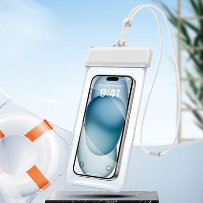 Waterproof Phone Pouch, Lightweigt Cellphone Case with Lanyard, Float Dry Bag Protector Case for iPhone16 15 14 13 12 11 Pro Max Plus XR, Fit up to 7.2" Devices, Underwater Sensitivity Touch, White - color: White