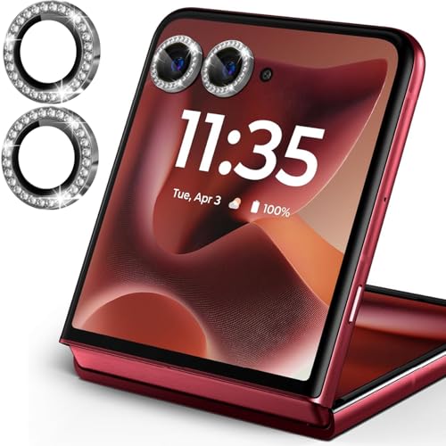 Zeking 2 Set for Motorola Razr 60/Razr 2025 Camera Lens Protector - color: Bling Silver
