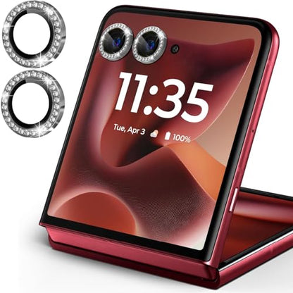 Zeking 2 Set for Motorola Razr 60/Razr 2025 Camera Lens Protector - color: Bling Silver