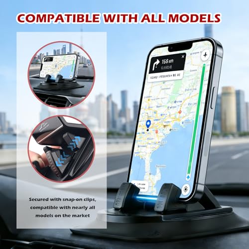 360° Rotatable Car Phone Holder,Non-Slip Car Dashboard Phone Holder for Best Navigation and Viewing,Universal Phones Holders for Cars Dashboard Horizontal and Vertical Place - color: Car