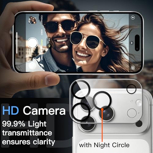JETech Camera Lens Protector for iPhone 17 Pro, Clear, 3-Pack | 9H Tempered Glass, HD Clear, Anti-Scratch Protection, Night Shot Compatible, Case-Friendly - size: iPhone 17 Pro