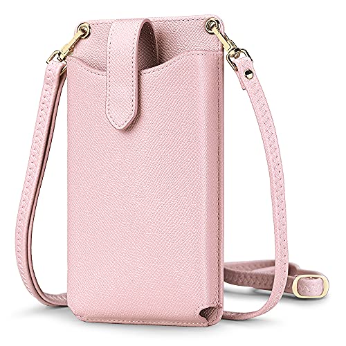 Peacocktion Small Crossbody Cell Phone Purse for Women, Lightweight Mini Small Crossbody Bags for Women with Card Slots - color: 07-pink