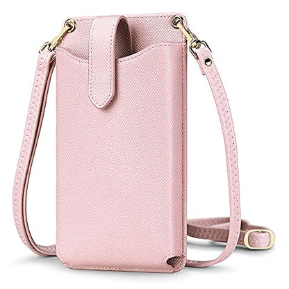 Peacocktion Small Crossbody Cell Phone Purse for Women, Lightweight Mini Small Crossbody Bags for Women with Card Slots - color: 07-pink