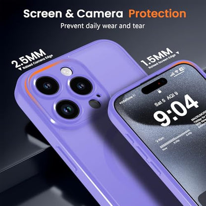 Magnetic Case for iPhone 13 Pro 6.1-Inch, [Compatible with Magsafe][Full Camera Protection] Ultra Slim Translucent Matte Shockproof Protection Phone Cover-Light Purple - color: Light Purple, size: iPhone 13 Pro