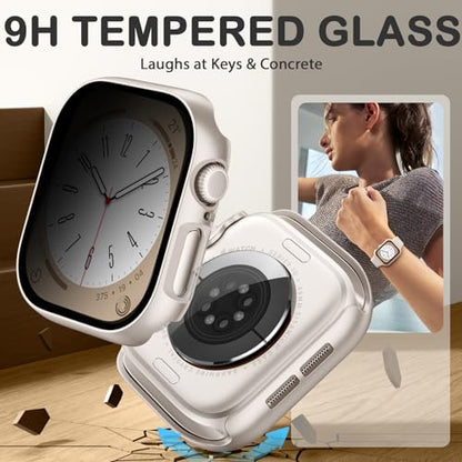 Adorve 8-Pack Privacy Case for Apple Watch SE 3 Screen Protector 40mm Series 6 5 4, Anti-Spy 9H Hardness Tempered Glass Film, Full Protective Face Covers, Slim Guard Bumper for iWatch 40mm Accessories - size: 40mm for SE Series 6/5/4
