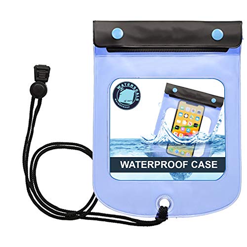 WaterSeals Triple Seal Waterproof Pouch + Dry Bag for Cell Phone or Tablet, Great for Kayak, Canoe, Pool, Beach, Large (7.5X6.5)