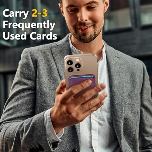 Upgraded MagSafe Wallet, Magnetic Phone Wallet 3 Cards Holder, 23 Magnets, Credit Card RFID Blocking, Slim Leather, Magnetic Wallets for iPhone 17/16/15/14/13/12 Series-Wine Red - color: Wine Red