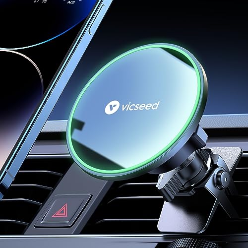 VICSEED for MagSafe Car Mount [Upgraded Strongest Magnet Power] Magnetic Phone Holder for Car Vent 360 Adjustable Magnetic Car Phone Holder Mount for iPhone 16 Pro Max 15 14 13 12 Plus Mini - color: Fashion Black