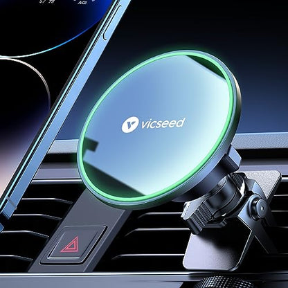 VICSEED for MagSafe Car Mount [Upgraded Strongest Magnet Power] Magnetic Phone Holder for Car Vent 360 Adjustable Magnetic Car Phone Holder Mount for iPhone 16 Pro Max 15 14 13 12 Plus Mini - color: Fashion Black