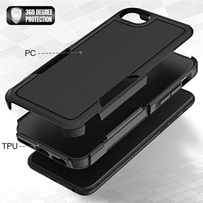 Heavy‑Duty Rugged Anti‑Drop Shockproof Protective Phone Case for iPhone SE 3rd/2rd, iPhone 8/7 Case, Durable Protective Shell, Black - color: Black, size: iPhone 7/8/SE2/SE3
