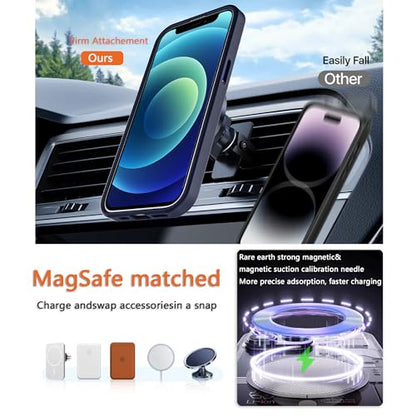 Magnetic iPhone 12/12Pro case,Compatible with Magsafe, Military-Grade Protection,Slim Translucent Matte Shockproof with Anti-Scratch Anti-Fingerprint Phone Cover (Dark Blue, iPhone 12/12Pro) - color: Dark Blue, size: iPhone 12/12Pro