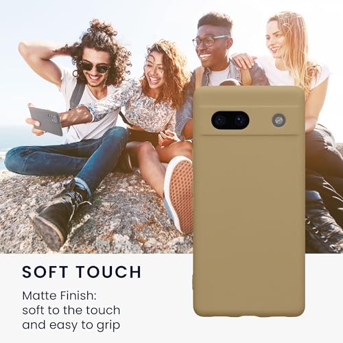 kwmobile Case Compatible with Google Pixel 7a Case - Protective Slim TPU Phone Cover - Soft Matte Finish - Brownish Grey - color: Brownish Grey