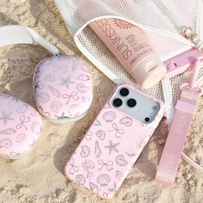 VELVET CAVIAR for iPhone 15 Case - Compatible with MagSafe - 10ft Drop Tested - Protective Summer Cases - Pink Coastal Seashells - color: Pink Coastal Seashells, size: 15