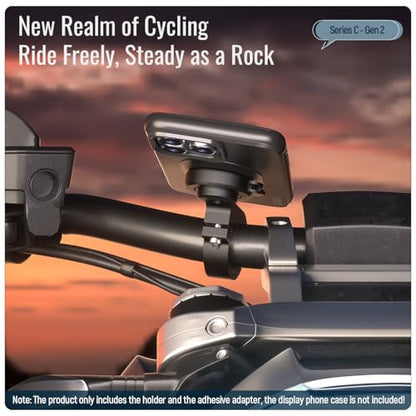 Aluminum Bike Phone Mount,Out Front Motorcycle Handlebar Phone Holder - color: 【2nd Gen】Handlebar Mount-Black