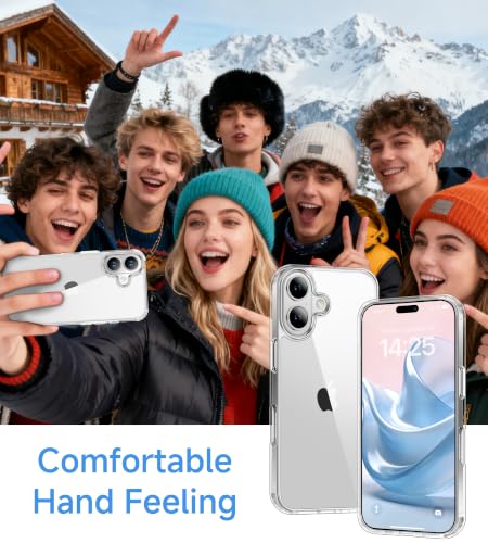 USLAI Case for iPhone 16, Anti-Yellowing, Crystal Clear Back, Shockproof & Military‑Grade Drop Protection - Transparent - color: Clear, size: iPhone 16